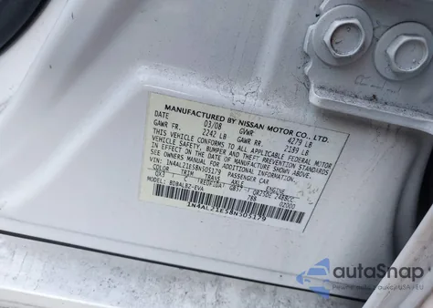 2008 Nissan Altima 2.5 S from USA, damaged, VIN 1N4AL21E58N505179